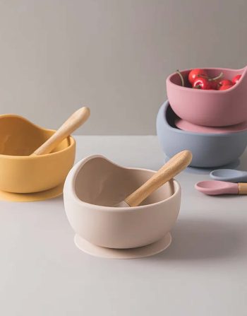 Baby Silicone Feeding Set with Suction Bowl & Spoon – Safe BPA Free Baby Feeding Kit Bangladesh