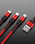 Fast Charging 3-in-1 USB Cable – Type-C, Micro USB & Lightning Cable Bangladesh